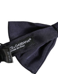 Dolce & Gabbana Men Dark Blue Silk Adjustable Neck Papillon Bow Tie