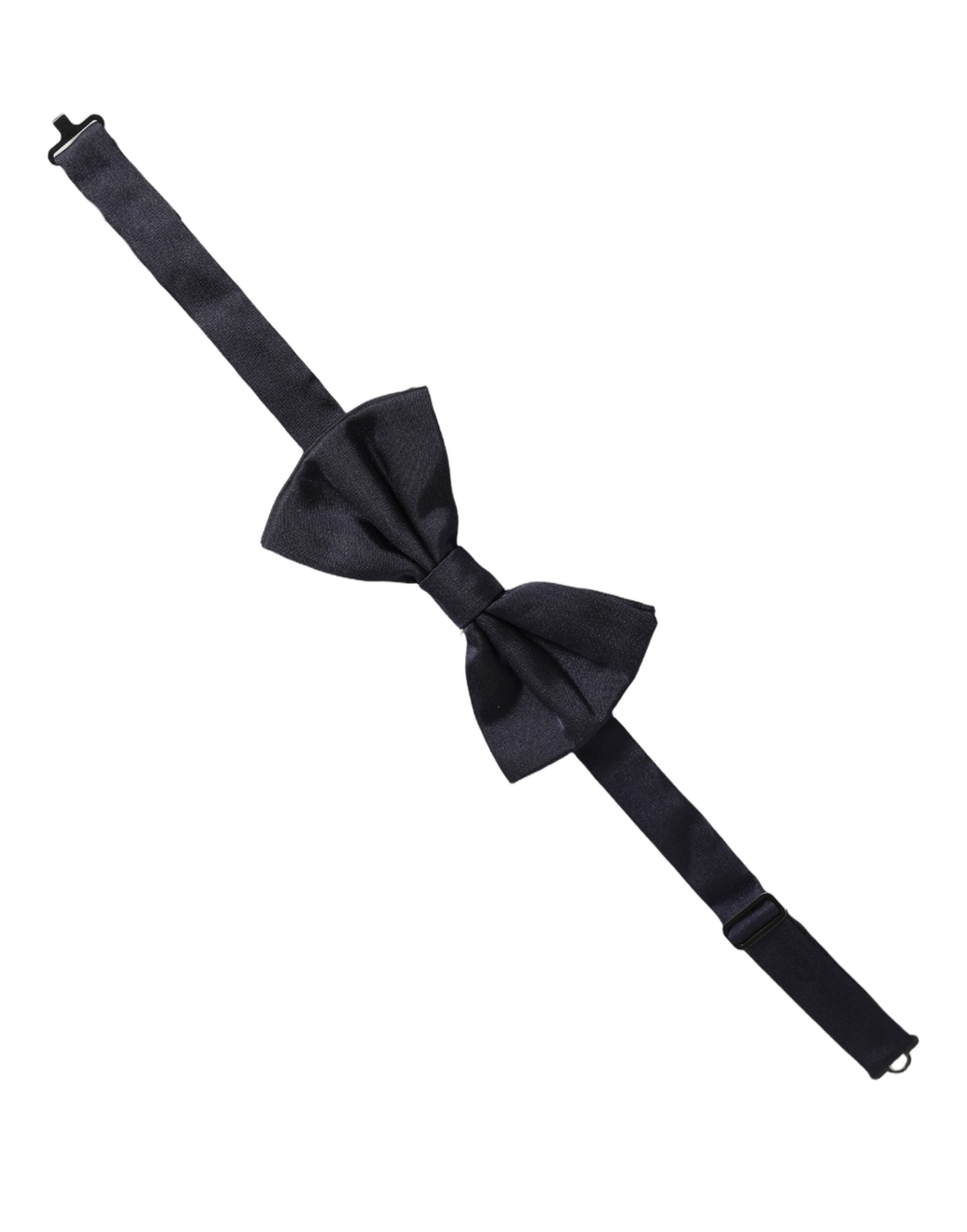 Dolce & Gabbana Men Dark Blue Silk Adjustable Neck Papillon Bow Tie