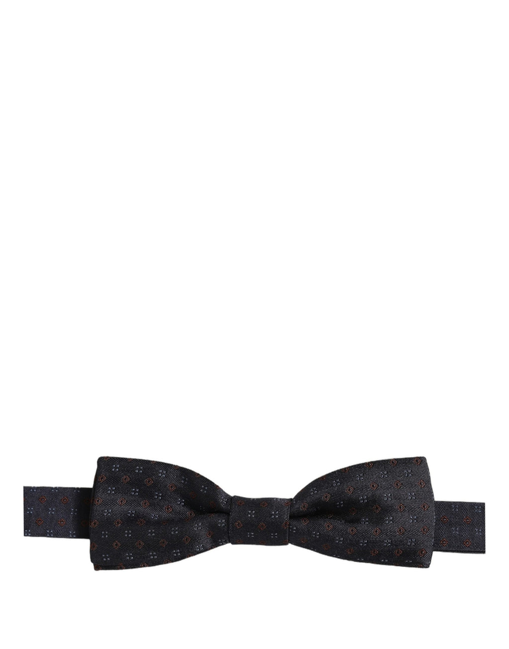 Dolce & Gabbana Dark Blue Diamond Pattern Adjustable Neck Papillon Bow Tie