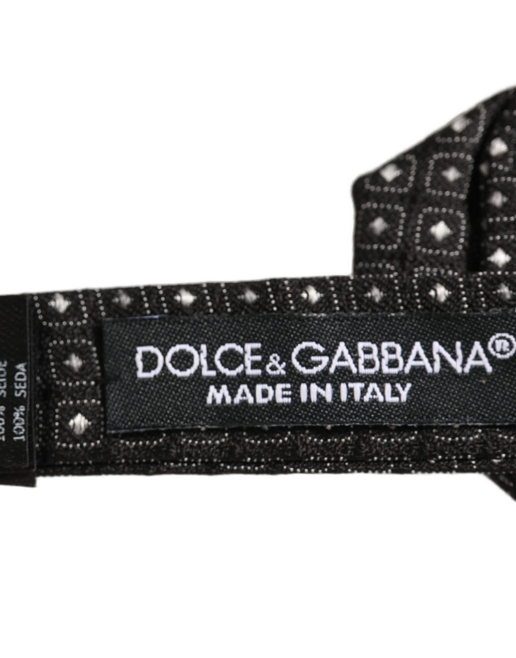 Dolce & Gabbana Men Dark Gray Polka Dot Silk Adjustable Neck Papillon Bow Tie