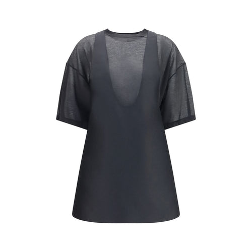 Robe décontractée en laine noire Balenciaga Oves Aries, coupe ample et style casual, vue de face sur fond neutre.