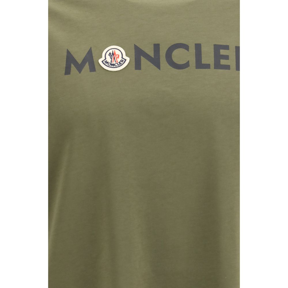 T-shirt en coton bicolore Moncler, coupe décontractée, col rond, tissu doux, style moderne pour homme ou femme.