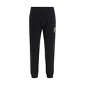 Pantalons de sport noirs en coton Moncler, coupe décontractée, avec détails de couture et logo sur la jambe.