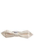 Dolce & Gabbana Men White 100% Silk Adjustable Neck Papillon Bow Tie