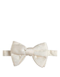 Dolce & Gabbana Men White 100% Silk Adjustable Neck Papillon Bow Tie