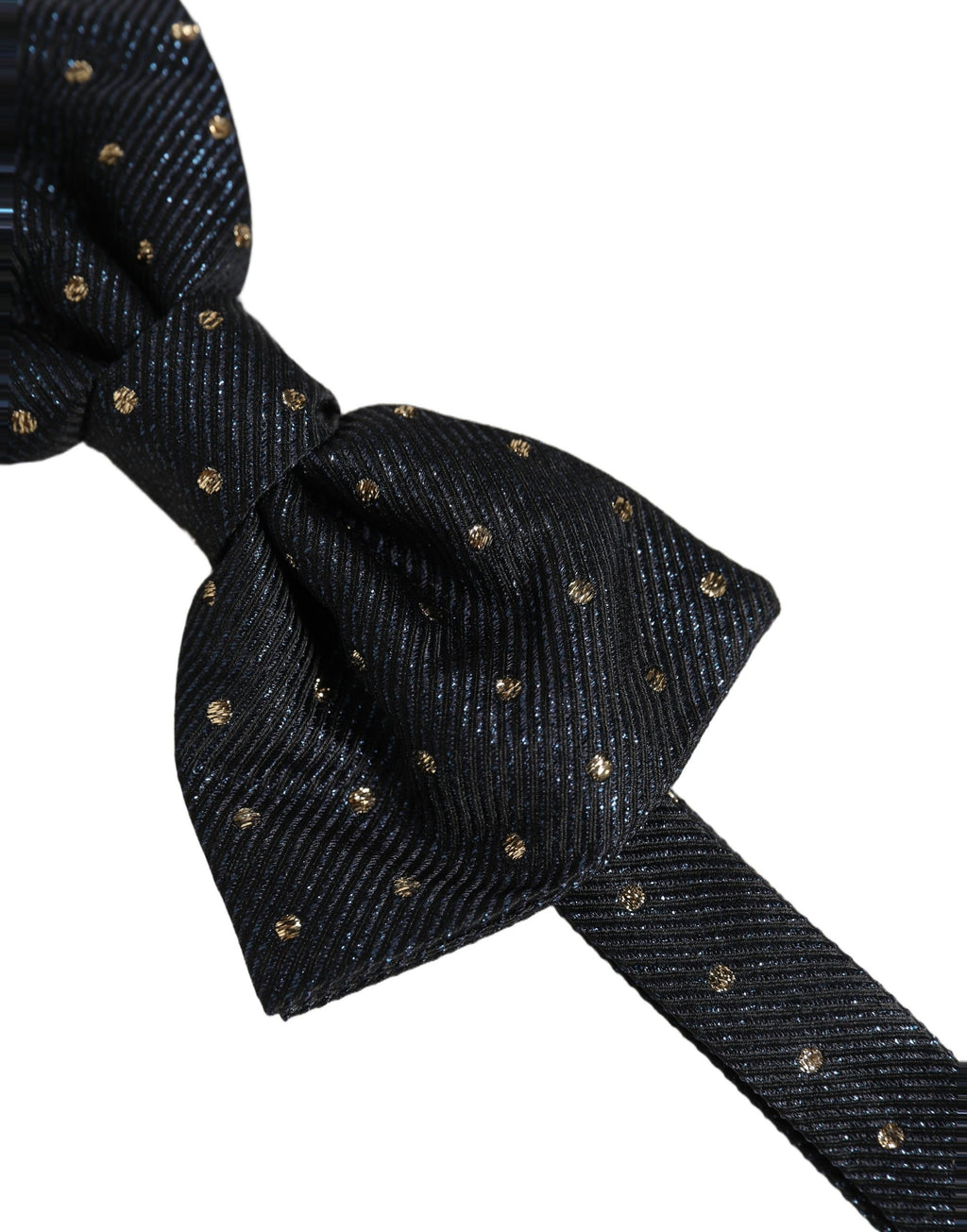 Dolce & Gabbana Men Dark Gray Polka Dot Silk Adjustable Neck Papillon Bow Tie