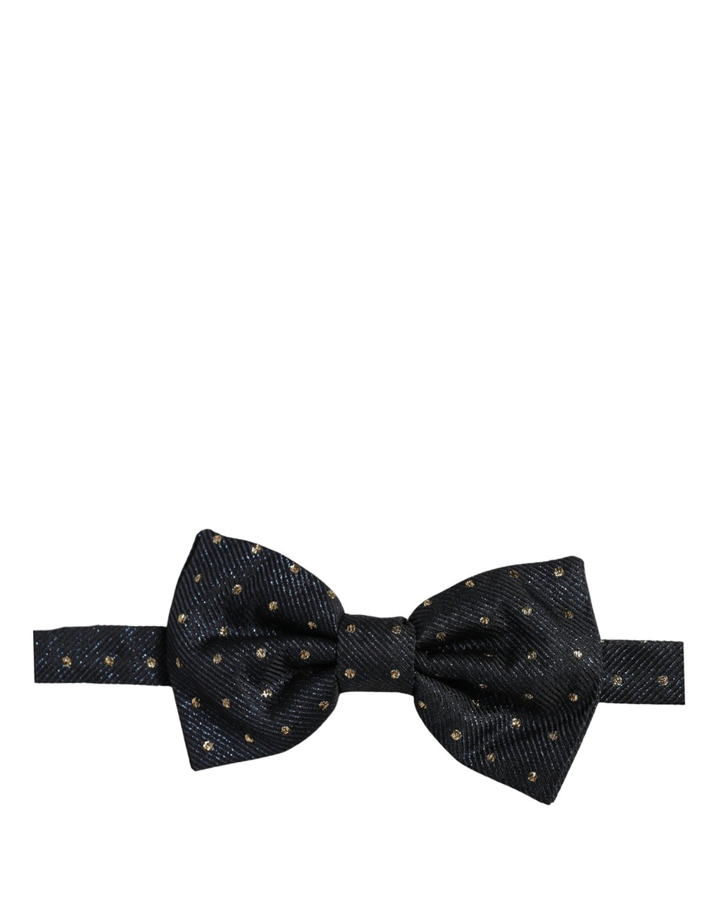 Dolce & Gabbana Men Dark Gray Polka Dot Silk Adjustable Neck Papillon Bow Tie
