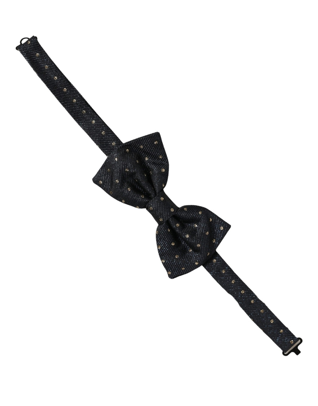Dolce & Gabbana Men Dark Gray Polka Dot Silk Adjustable Neck Papillon Bow Tie
