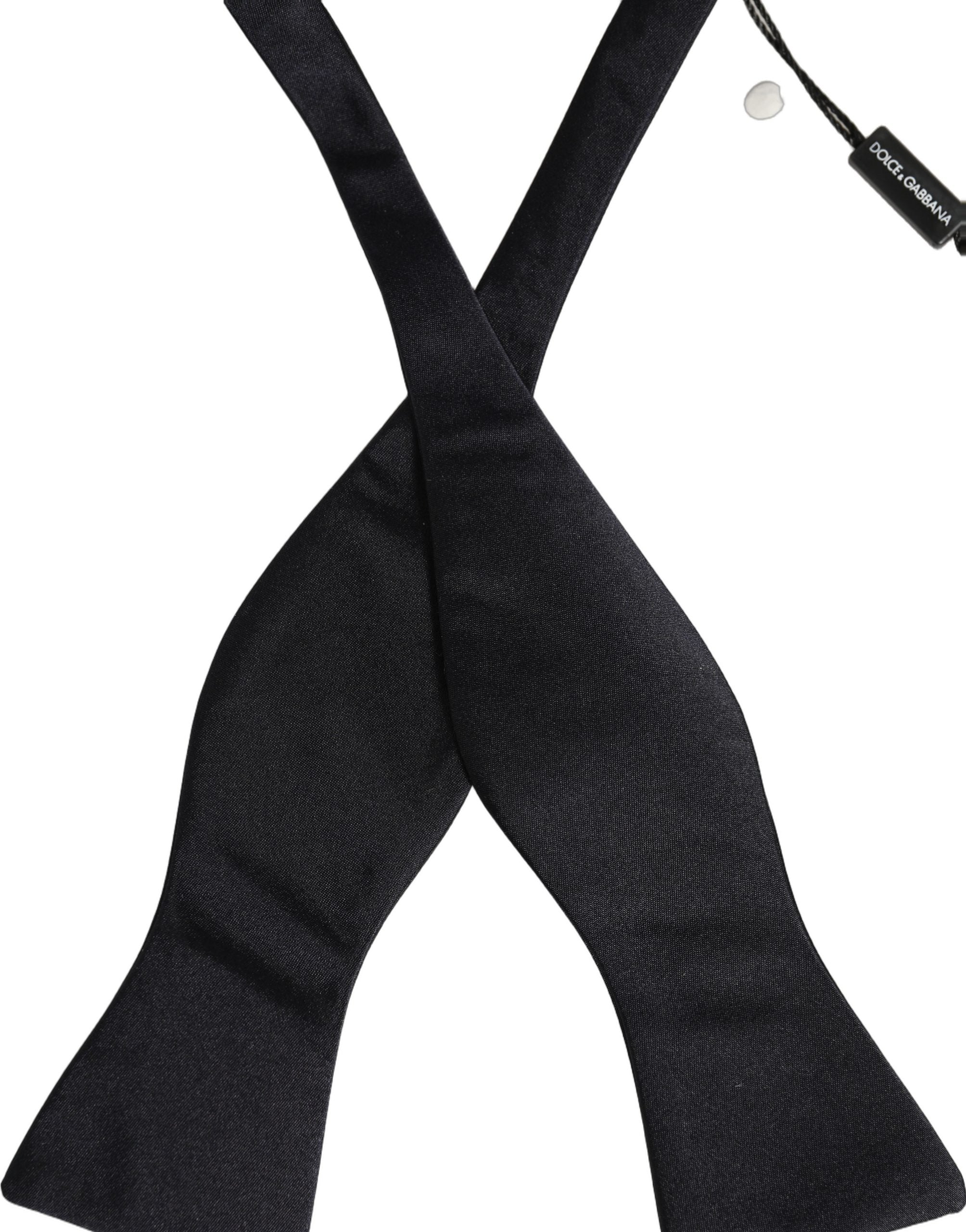 Dolce & Gabbana Men Dark Blue 100% Silk Adjustable Neck Papillon Bow Tie