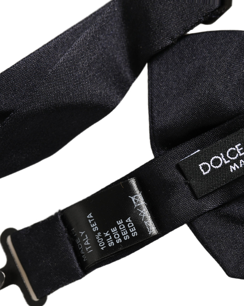 Dolce & Gabbana Men Dark Blue 100% Silk Adjustable Neck Papillon Bow Tie