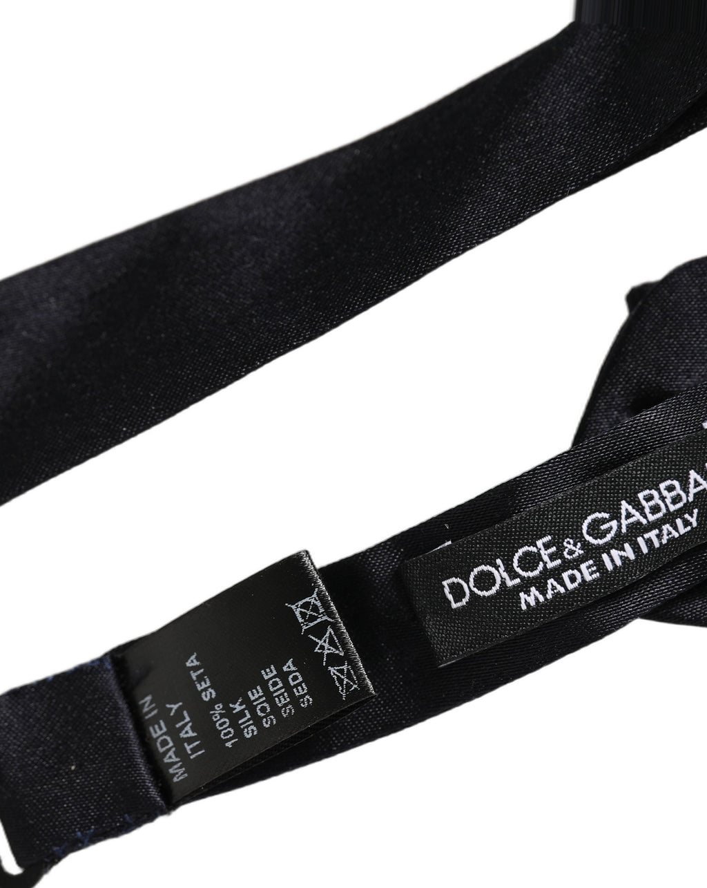 Dolce & Gabbana Men Dark Blue 100% Silk Adjustable Neck Papillon Bow Tie