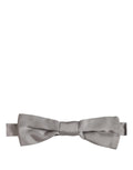 Dolce & Gabbana Men Gray 100% Silk Adjustable Neck Papillon Bow Tie