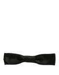 Dolce & Gabbana Men Black 100% SIlk Adjustable Neck Papillon Bow Tie