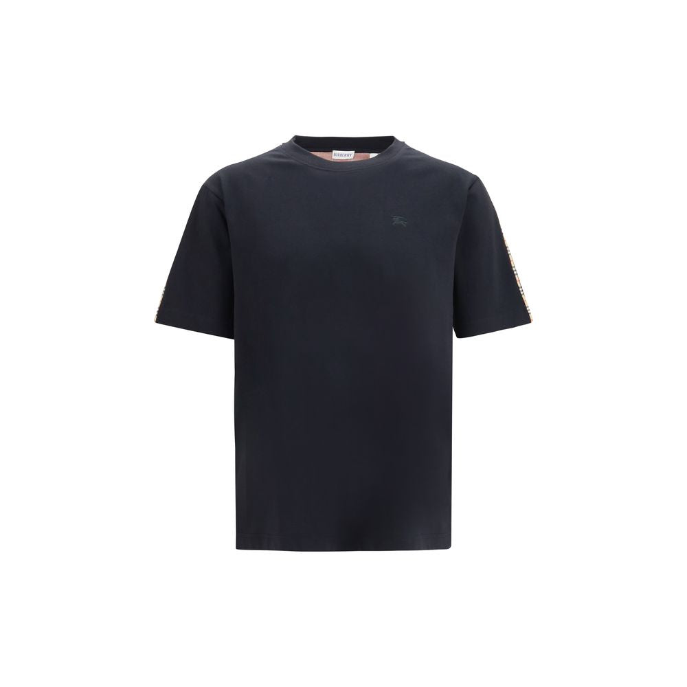 T-shirt en coton multicolore de Burberry, design élégant avec logo, porté sur mannequin, vue de face.