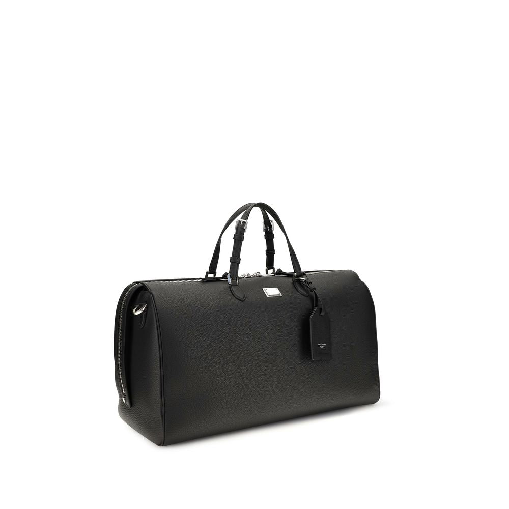 Sacoche en cuir de veau noir Dolce & Gabbana Bos Taurus, élégante et raffinée, pour hommes.