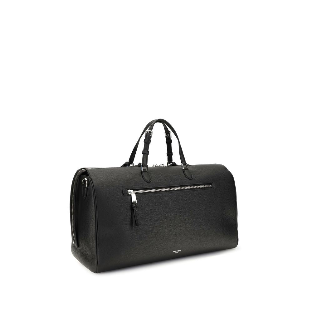 Sac à main Dolce & Gabbana Bos Taurus en cuir de veau noir, élégant et sophistiqué.