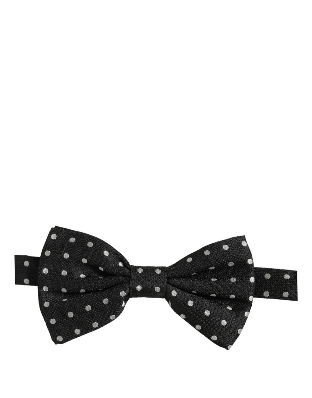 Dolce & Gabbana Black White Polka Dot Adjustable Neck Papillon Bow Tie