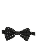 Dolce & Gabbana Black White Polka Dot Adjustable Neck Papillon Bow Tie