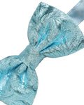 Dolce & Gabbana Light Blue Floral Brocade Adjustable Neck Papillon Bow Tie