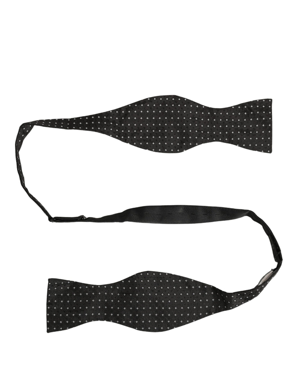 Dolce & Gabbana Dark Gray White Polka Dot Adjustable Neck Papillon Bow Tie