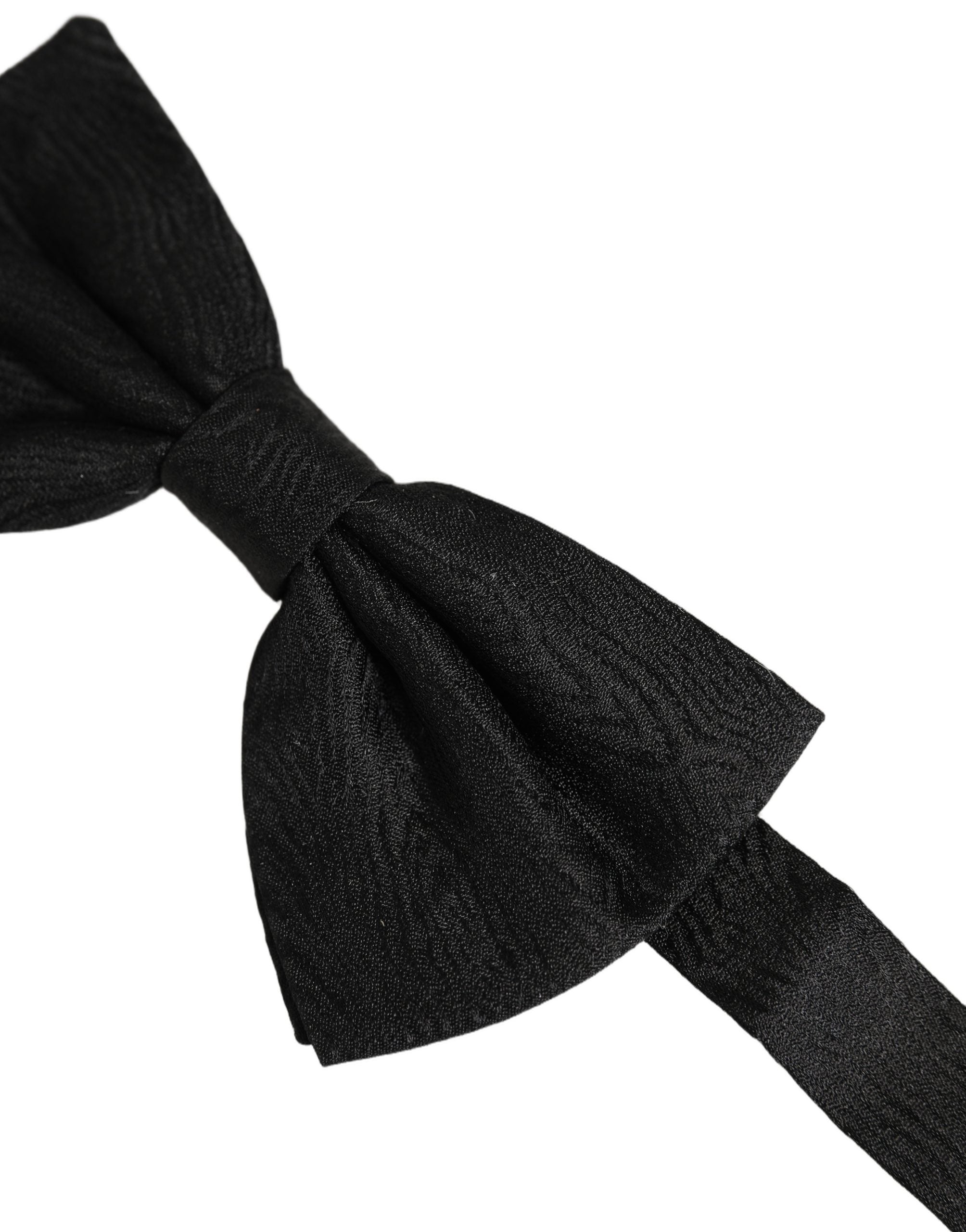 Dolce & Gabbana Men Dark Gray Silk Brocade Adjustable Neck Papillon Bow Tie