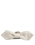 Dolce & Gabbana Men White 100% Silk Adjustable Neck Papillon Bow Tie