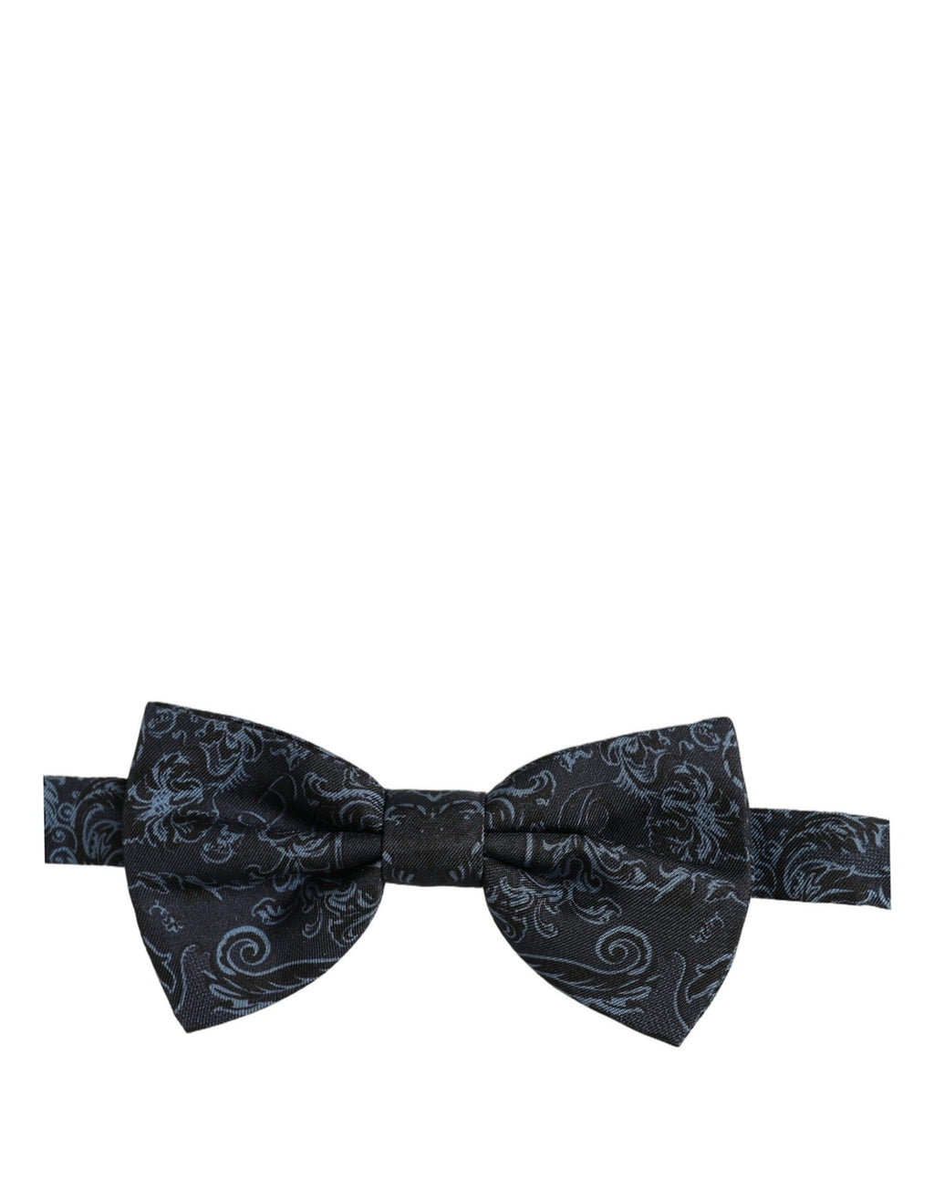 Dolce & Gabbana Men Black Blue Paisley Adjustable Neck Papillon Bow Tie