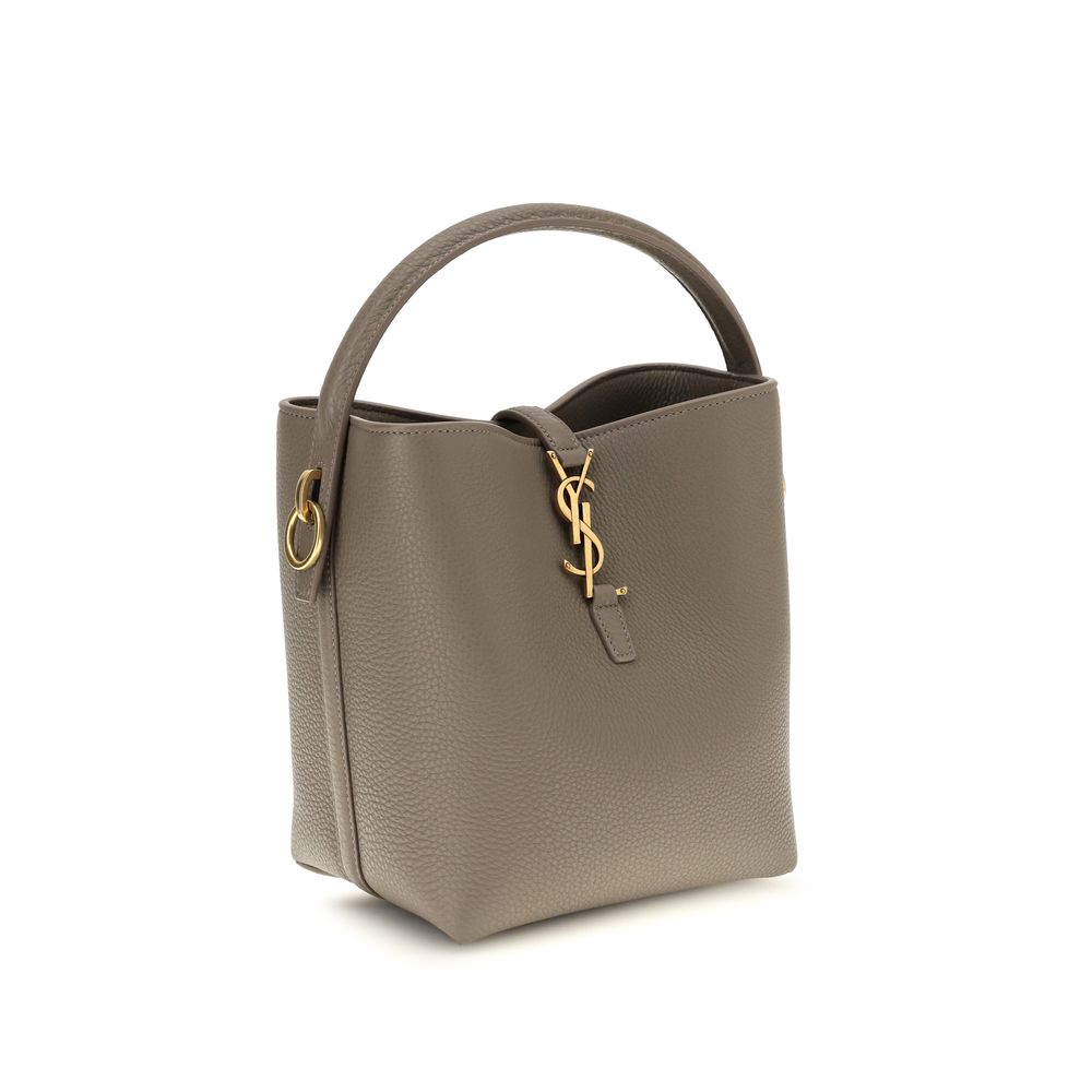 Saint Laurent Beige Kalbsleder Bos Taurus Backet Tasche