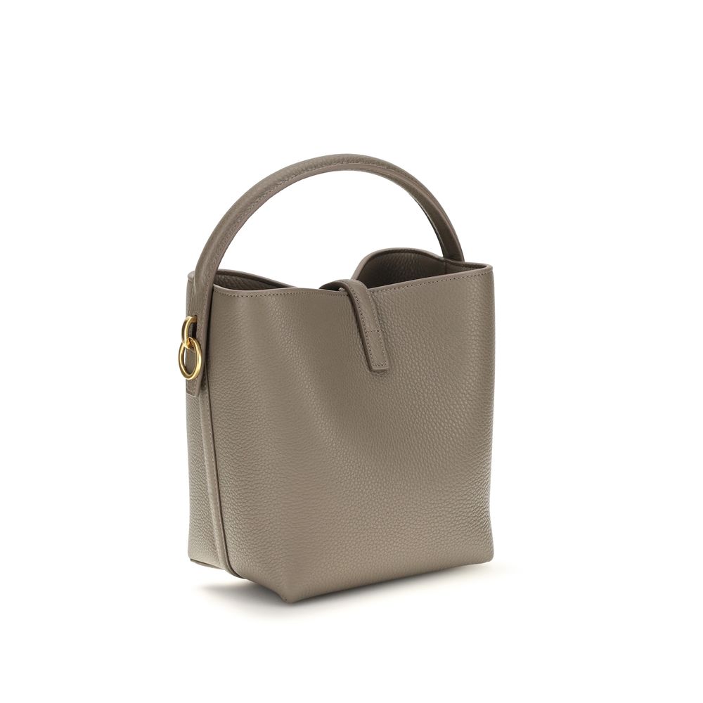 Saint Laurent Beige Kalbsleder Bos Taurus Backet Tasche