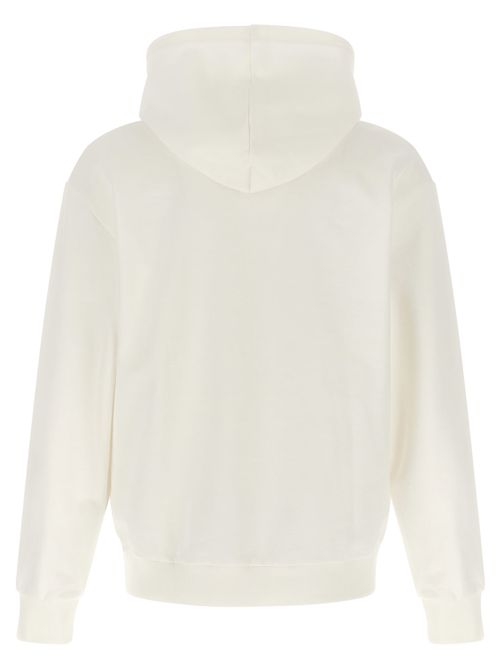 Sweat-shirt en coton blanc de Lacoste avec logo crocodile sur la poitrine, manches longues et col rond.