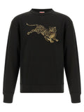 Sweat-shirt en coton noir de la marque Kenzo, coupe décontractée, avec logo Kenzo visible sur la poitrine.