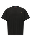 T-shirt noir en coton de la marque Kenzo, vue de face, avec logo visible sur la poitrine, design simple et élégant.