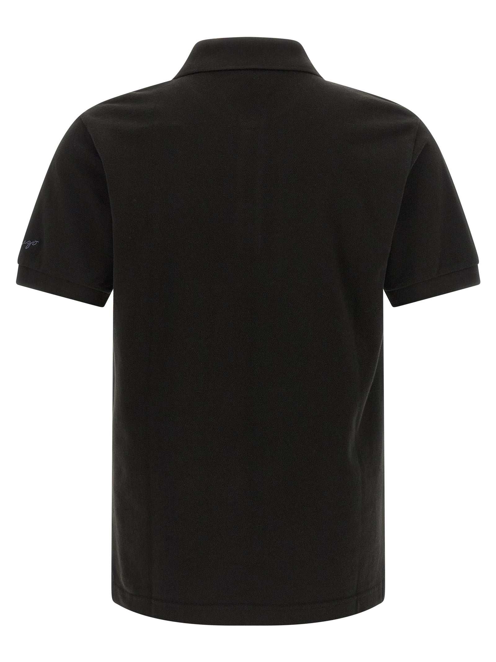 Chemise polo noire en coton de la marque Kenzo, avec col classique et logo discret sur la poitrine.