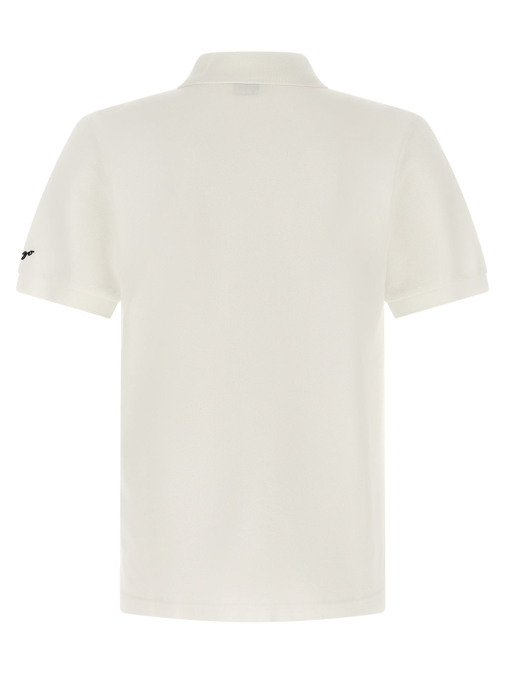 Chemise polo blanche en coton de la marque Kenzo, vue de face avec col classique et logo discret sur la poitrine.