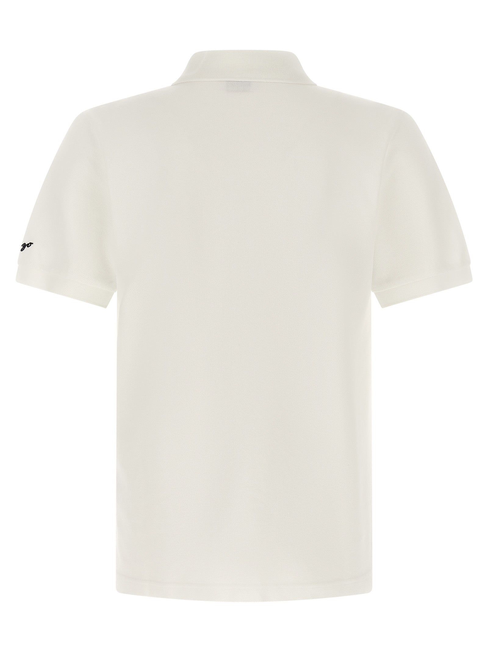 Chemise polo blanche en coton de la marque Kenzo, vue de face avec col classique et logo discret sur la poitrine.