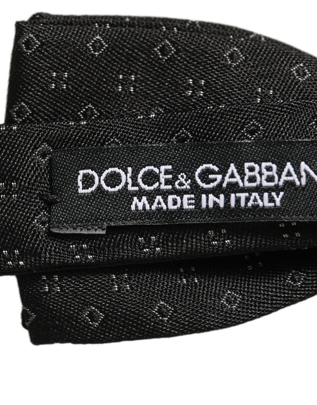 Dolce & Gabbana Black Diamond Pattern Adjustable Neck Papillon Bow Tie