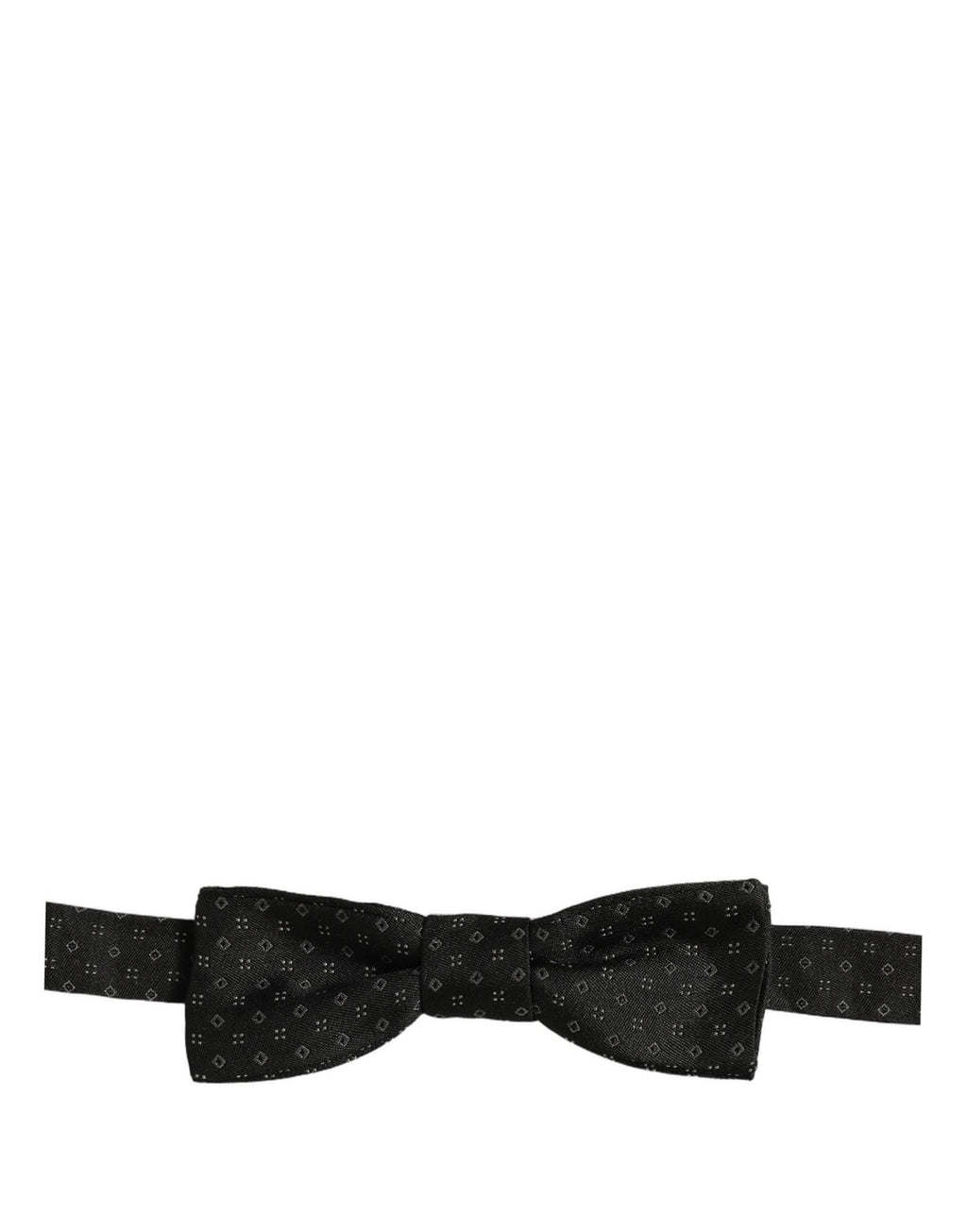 Dolce & Gabbana Black Diamond Pattern Adjustable Neck Papillon Bow Tie