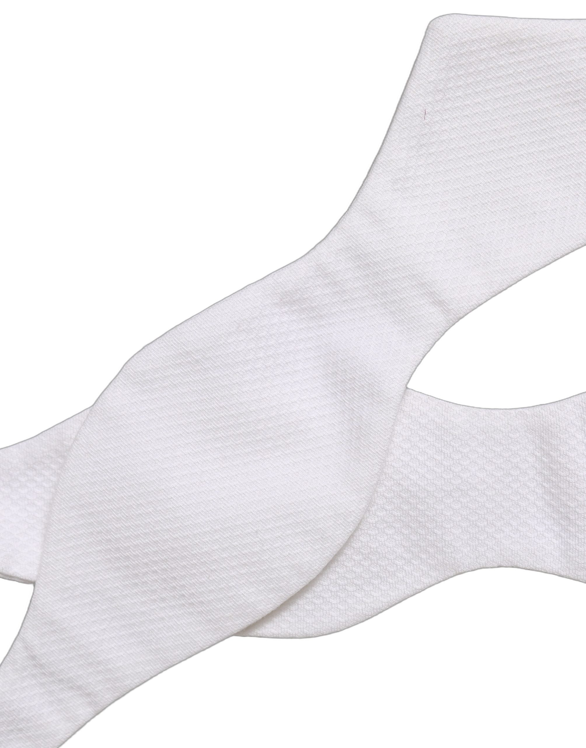Dolce & Gabbana Men White 100% Silk Adjustable Neck Papillon Bow Tie