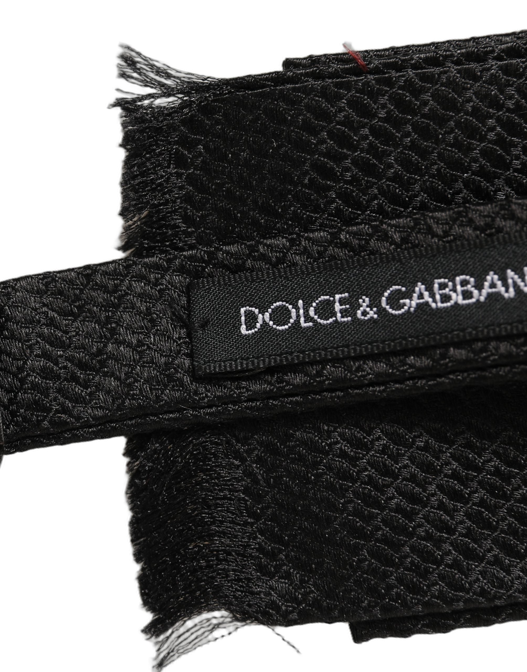 Dolce & Gabbana Men Dark Gray 100% SIlk Adjustable Neck Papillon Bow Tie