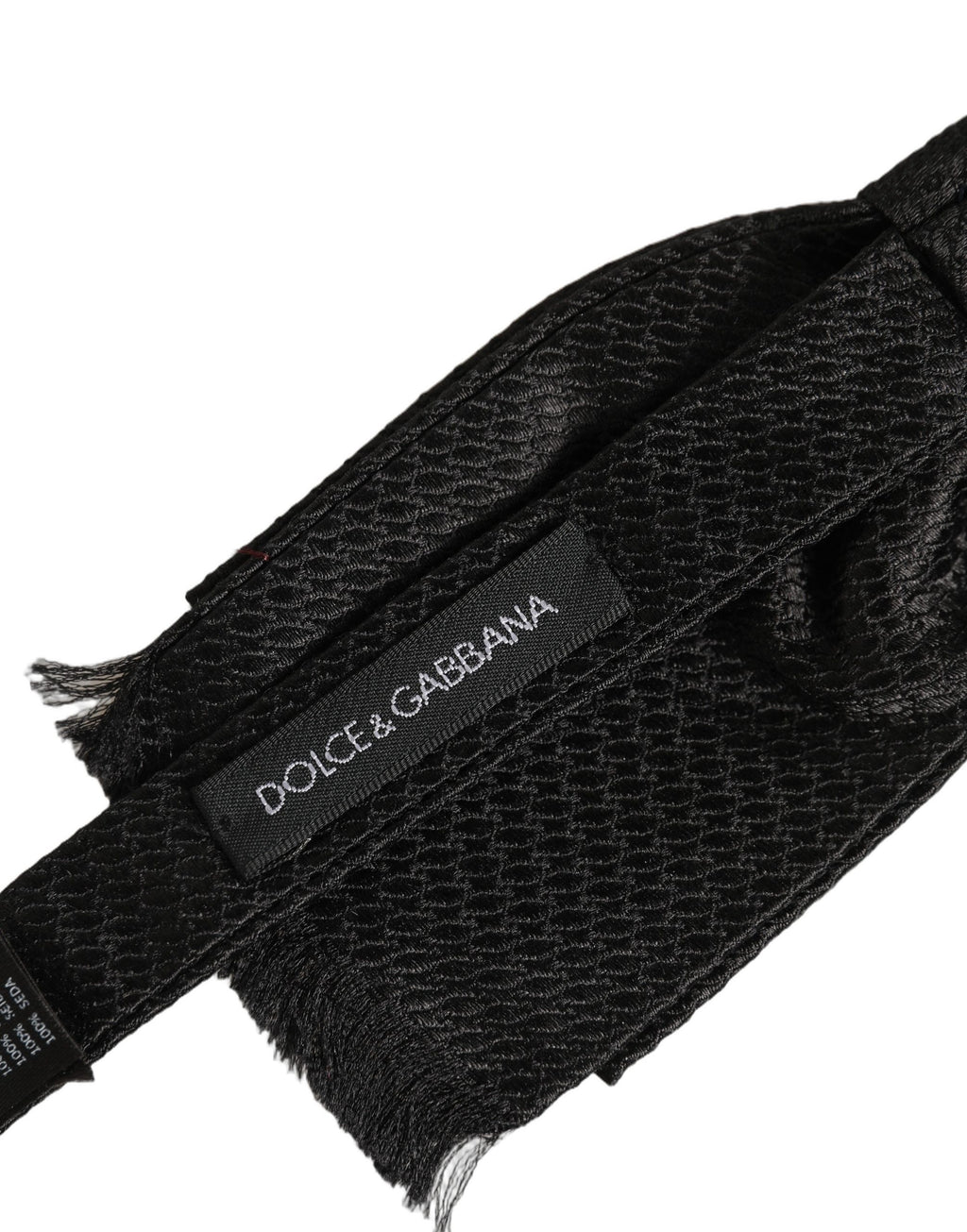 Dolce & Gabbana Men Dark Gray 100% SIlk Adjustable Neck Papillon Bow Tie