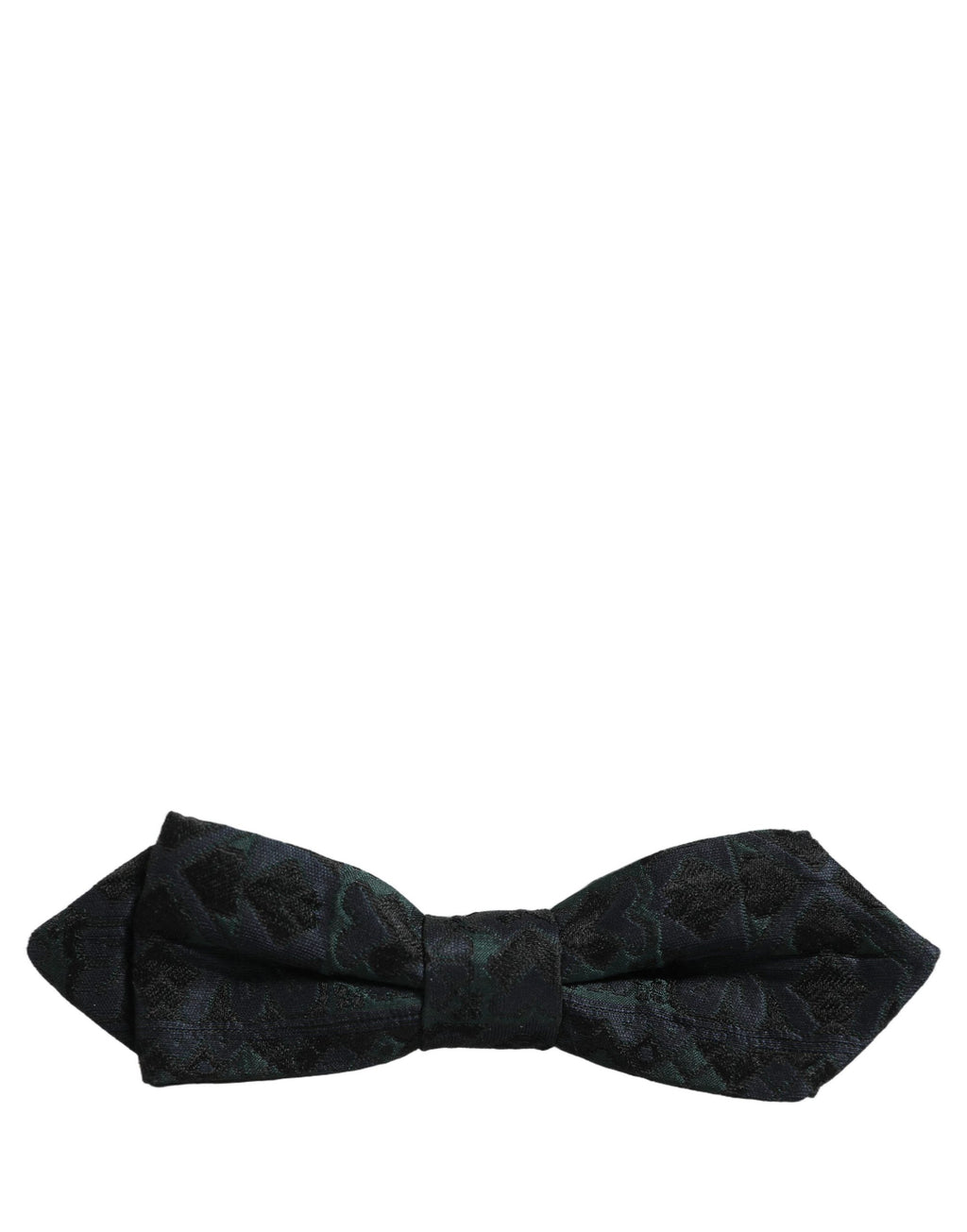 Dolce & Gabbana Men Black Green Paisley Adjustable Neck Papillon Bow Tie