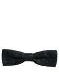 Dolce & Gabbana Men Black Green Paisley Adjustable Neck Papillon Bow Tie