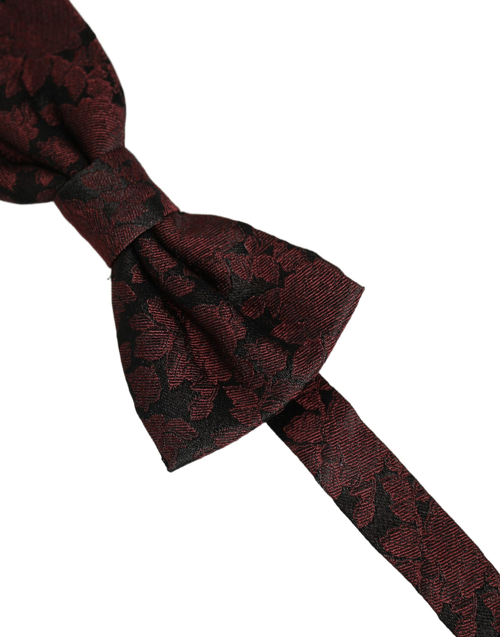 Dolce & Gabbana Men Maroon Floral Silk Adjustable Neck Bow Tie
