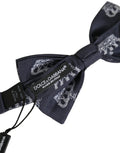 Dolce & Gabbana Men Black Crown Silk Adjustable Neck Papillon Bow Tie