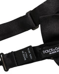 Dolce & Gabbana Men Black 100% Silk Adjustable Neck Papillon Bow Tie