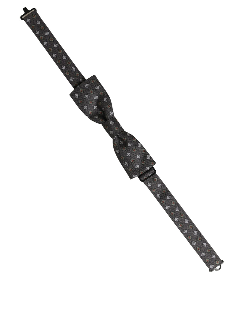 Dolce & Gabbana Men Dark Gray Geometric Adjustable Bow Tie