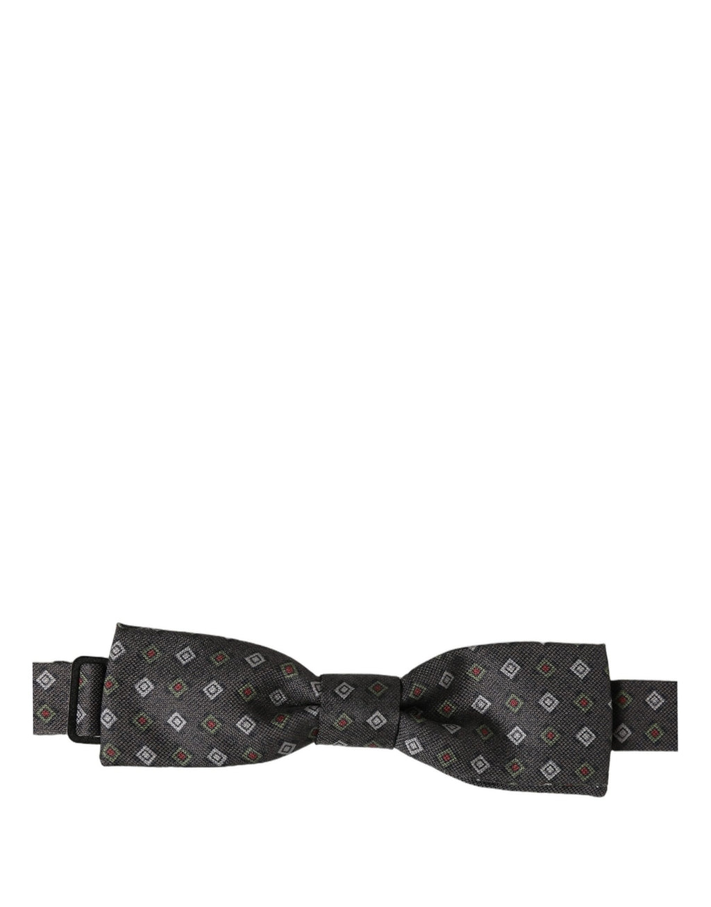 Dolce & Gabbana Men Dark Gray Geometric Adjustable Bow Tie
