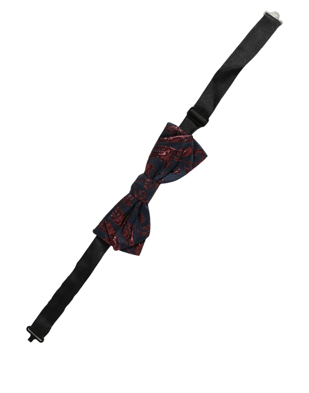Dolce & Gabbana Men Blue Red Paisley Adjustable Neck Papillon Bow Tie