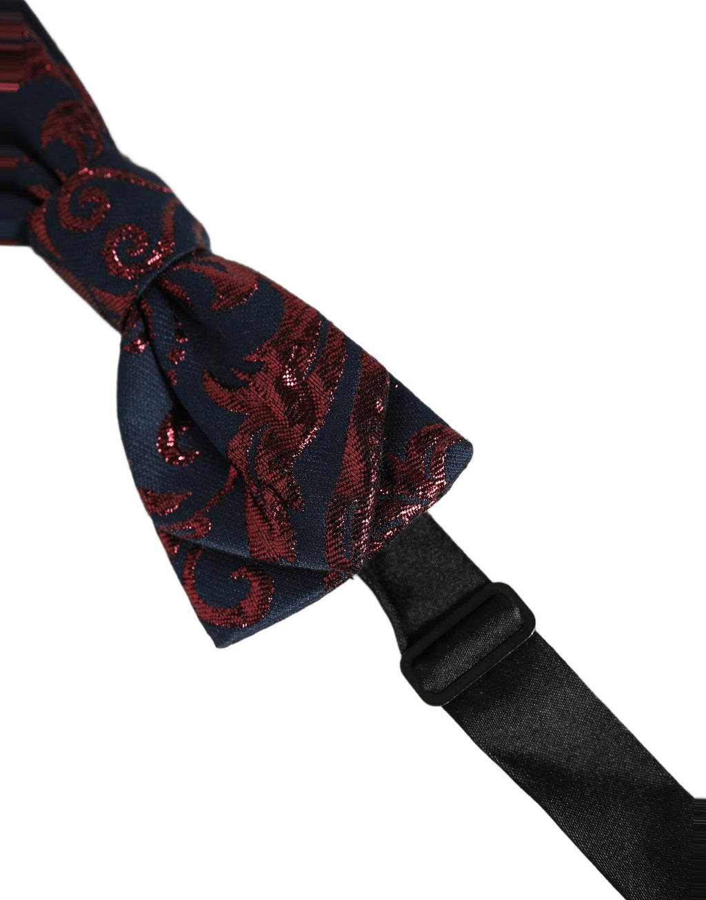 Dolce & Gabbana Men Blue Red Paisley Adjustable Neck Papillon Bow Tie
