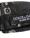 Dolce & Gabbana Men Black Floral Silk Adjustable Neck Papillon Bow Tie